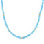 Blue topaz beaded gemstone necklace with solid gold beads and clasps. 