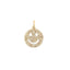 Diamond pave smiley face pendant made in solid gold.