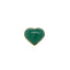 A heart shaped gemstone bezel set in solid yellow gold, with beaded band. The heart is three dimensional shaped. 