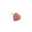 A heart shaped gemstone bezel set in solid yellow gold, with beaded band. The heart is three dimensional shaped. 