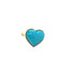 A heart shaped gemstone bezel set in solid yellow gold, with beaded band. The heart is three dimensional shaped. 