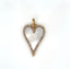 Product picture of a heart pendant with a colored gemstone in lay and a diamond pave boarder. Shown on a curb chain.