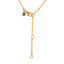 Product picture of a fresh water free form pearl necklace with a diamond dangle on the bottom with a gold chain. Clasp