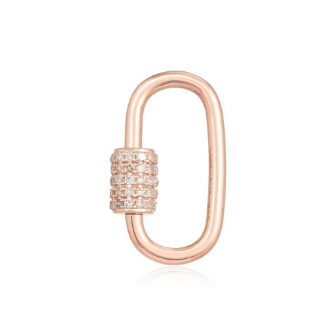 14K Gold Diamond Carabiner Lock Charm