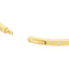 A solid yellow gold hinge bangle with snap closure. The front features seven diamonds evenly spaced out. 