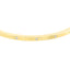 A solid yellow gold hinge bangle with snap closure. The front features seven diamonds evenly spaced out. 