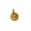 Product picture showing a hammered gold disc with a diamond center. The center has a silver bezel and double jump ring bail. 