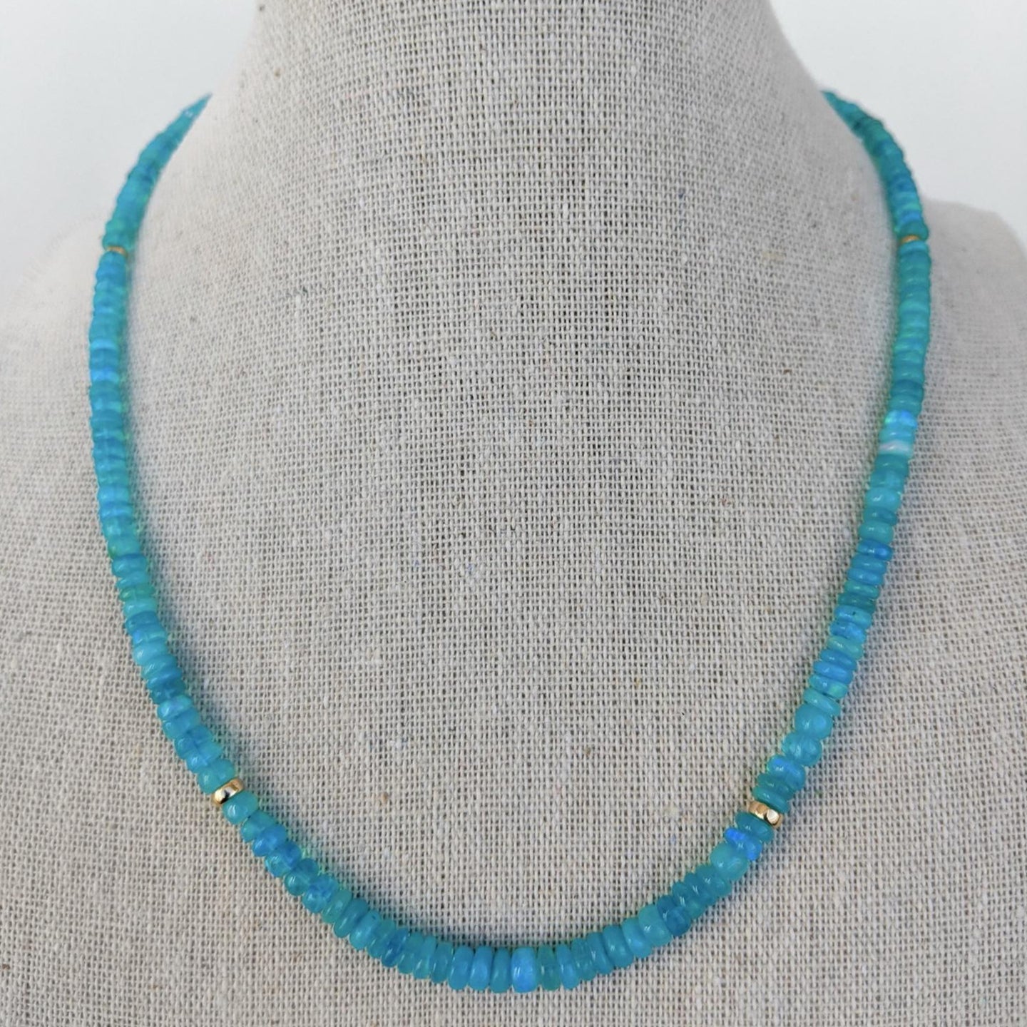 Ethiopian Blue Opal Necklace – KatMojo Jewelry